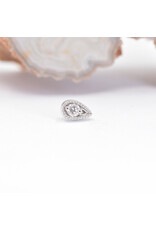 BVLA Pear Harlequin with Diamond in 14k Gold Threadless Ends by BVLA!