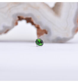 BVLA 3mm Green Tourmaline White Gold 16g Threaded End