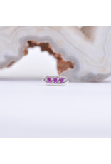 BVLA Sillan with Hot Pink Sapphire in 14k White Gold 16g Threaded End