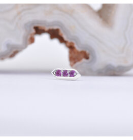 BVLA Sillan Hot Pink Sapphire White Gold 16g Threaded End