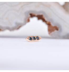 BVLA Sillan London Blue Topaz Rose Gold 16g Threaded End