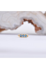 BVLA Sillan with Ocean Blue Diamonds in 14k Yellow Gold 16g Threaded End