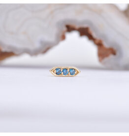BVLA Sillan Ocean Blue Diamond Yellow Gold 16g Threaded End