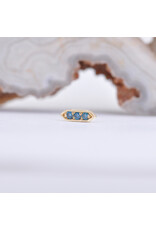 BVLA Sillan with Ocean Blue Diamonds in 14k Yellow Gold 16g Threaded End