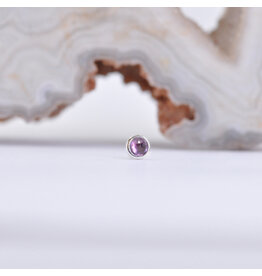 BVLA 2mm Cup Threadless End 14k White Gold Amethyst Rose Cut