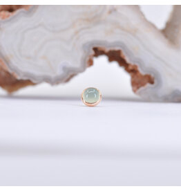 BVLA 3mm Cup 16g Threaded End 14k Rose Gold Chrysoprase