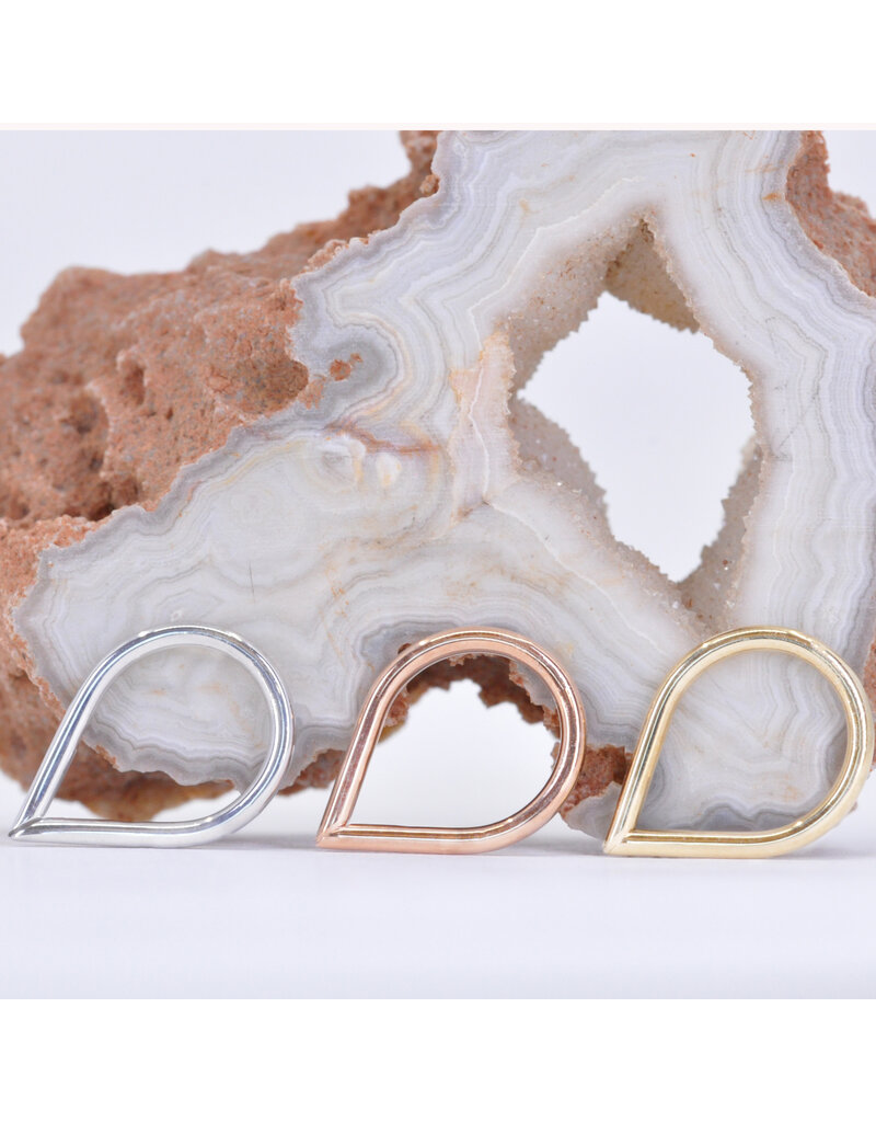 BVLA Polished Teardrop in 14k Gold 16g 5/16" x 7/16" Seam Rings by BVLA