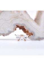 BVLA Irisa 3 with CZ in 14k Rose Gold 16g Threaded End by BVLA!