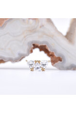 BVLA Irisa 3 with CZ in 14k Yellow Gold 16g Threaded End by BVLA!