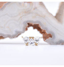 BVLA Irisa CZ Yellow Gold 16g Threaded End