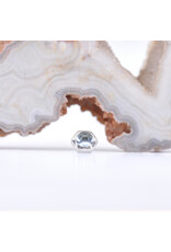BVLA 4mm Honeycomb with 3mm Aquamarine Cabochon in 14k White Gold 16g Threaded End