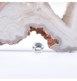 BVLA 4mm Honeycomb Aquamarine White Gold 16g Threaded End