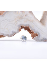 BVLA 4mm Honeycomb with 3mm Aquamarine Cabochon in 14k White Gold 16g Threaded End