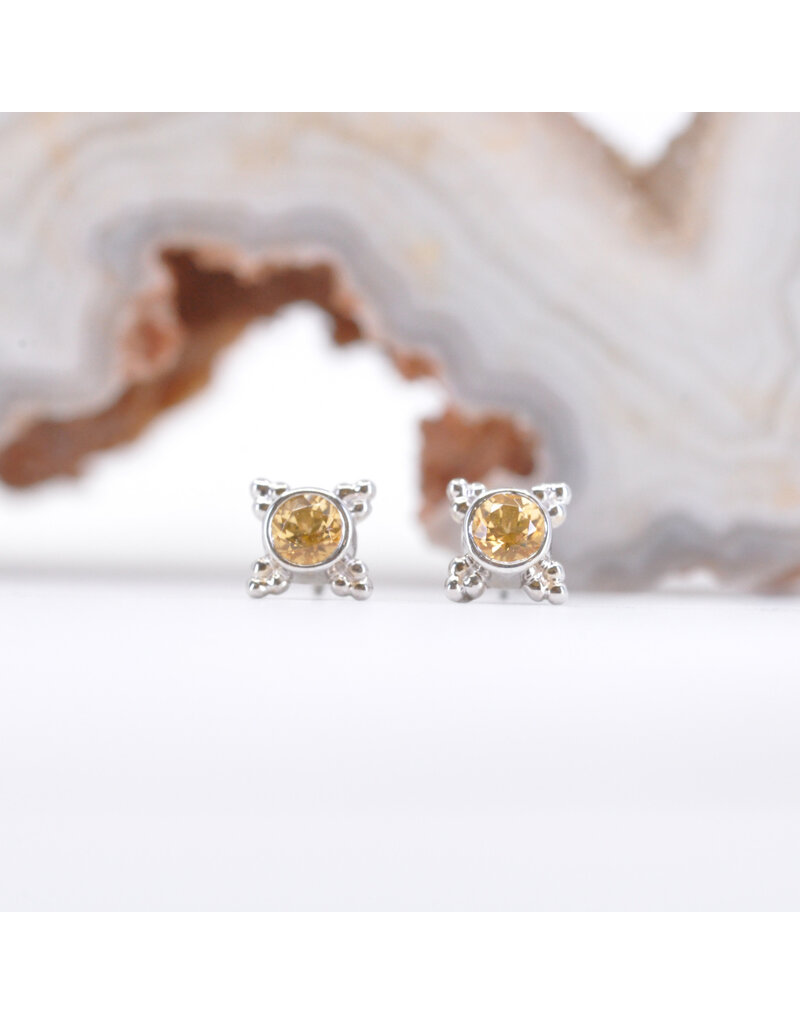 BVLA 5mm Mini Kandy with Honey Topaz in 14K White Gold Threadless Ends