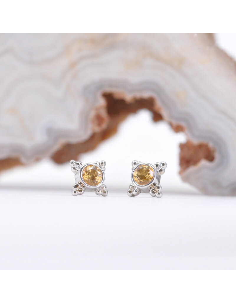 BVLA 5mm Mini Kandy with Honey Topaz in 14K White Gold Threadless Ends