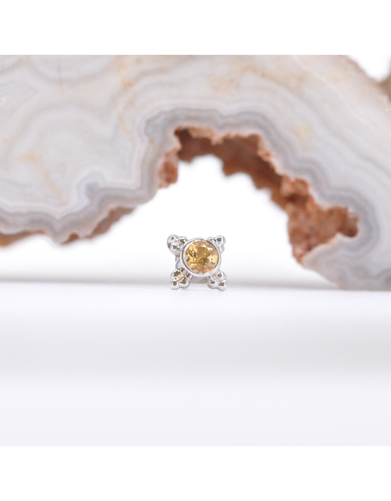 BVLA 5mm Mini Kandy with Honey Topaz in 14K White Gold Threadless Ends