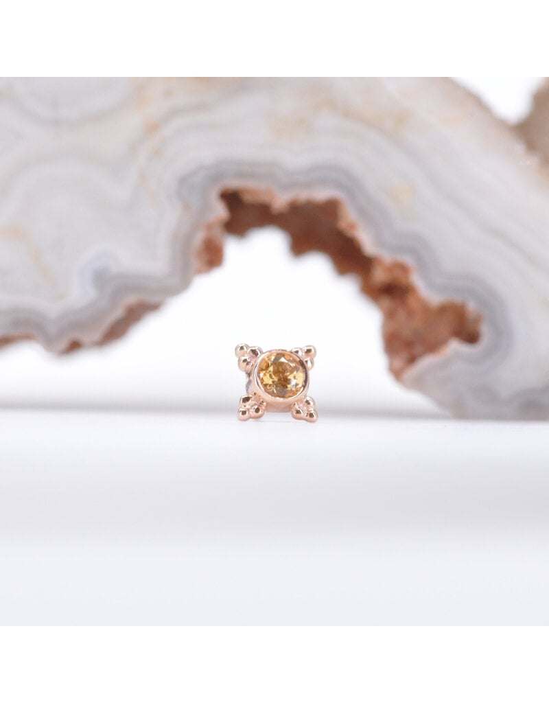 BVLA 5mm Mini Kandy with Honey Topaz in 14k Rose Gold Threadless Ends