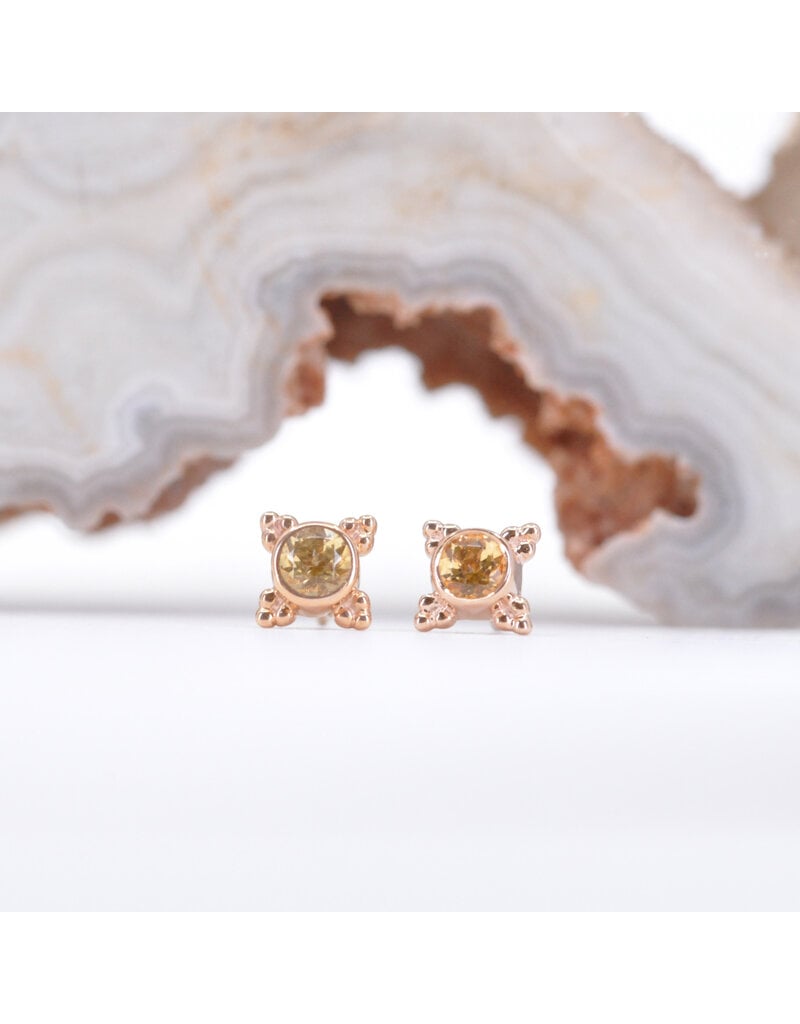 BVLA 5mm Mini Kandy with Honey Topaz in 14k Rose Gold Threadless Ends