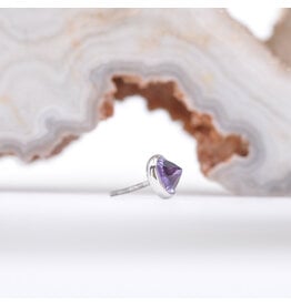 BVLA 3mm Amethyst White Gold Threadless Ends