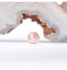 BVLA 4mm Honeycomb Rose Quartz Rose Gold Threadless Ends