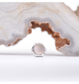 BVLA 4mm Honeycomb Rose Quartz White Gold Threadless Ends