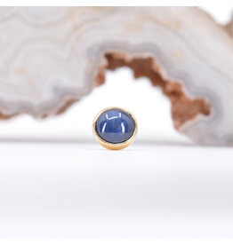 BVLA 4mm Blue Star Sapphire Yellow Gold Threadless Ends