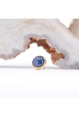 BVLA 4mm Cup with Blue Star Sapphire in 14k Yellow Gold Threadless Ends