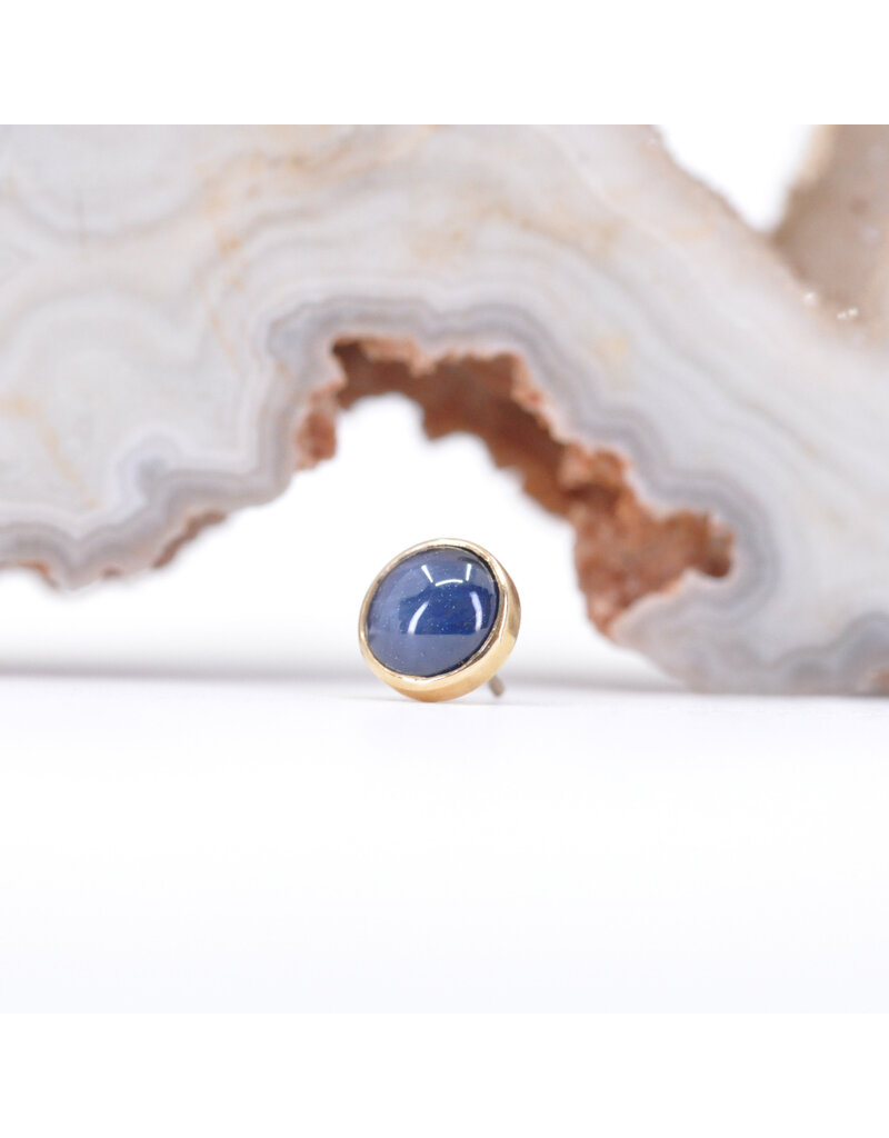 BVLA 4mm Cup with Blue Star Sapphire in 14k Yellow Gold Threadless Ends