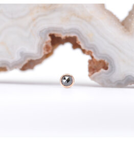BVLA 2mm Black Diamond Rose Gold Threadless Ends