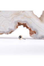 BVLA 2mm Cup with Rose Cut Genuine Black Diamond in 14k Rose Gold Threadless Ends