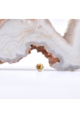 BVLA 3mm Honeycomb with 2mm Citrine Cabochon in 14k Yellow Gold Threadless Ends