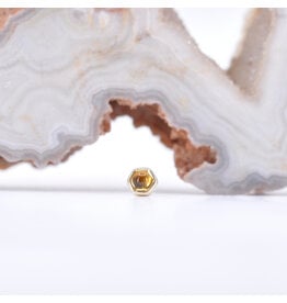 BVLA 3mm Honeycomb Citrine Yellow Gold Threadless Ends