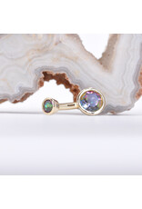 BVLA 14g 3/16" Bezel with Mystic Topaz in 14k Rose Gold Navel Curve by BVLA!