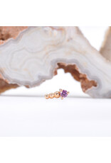 BVLA Glow Worm with Rhodolite Garnet in 14k Rose Gold Threadless End by BVLA!