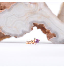 BVLA Glow Worm Rhodolite Rose Gold Threadless End