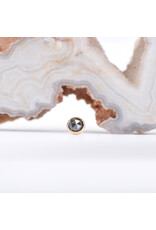 BVLA 3mm Cup with Rose Cut Black Diamond in 14k Yellow Gold Threadless Ends