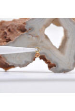 BVLA 2mm Bezel Charm with Faceted Peach Topaz  in 14k Yellow Gold by BVLA