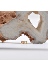 BVLA 2mm Bezel Charm with Faceted Peach Topaz  in 14k Yellow Gold by BVLA