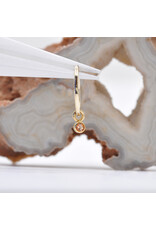 BVLA 2mm Bezel Charm with Faceted Peach Topaz  in 14k Yellow Gold by BVLA