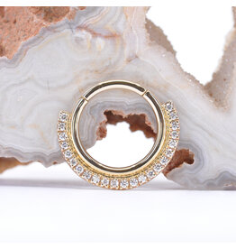 BVLA Dahlia XL Diamond Yellow Gold 16g 3/8" Clicker Ring