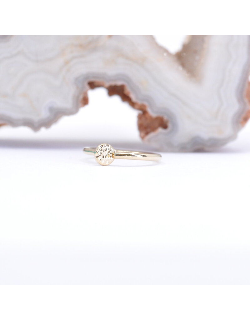 BVLA 18g 5/16" Nostril Snail with 3mm Hammered Disc in 14k Gold by BVLA!