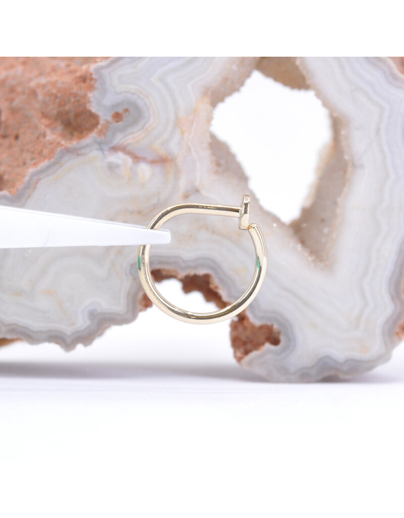 BVLA 18g 5/16" Nostril Snail with 3mm Hammered Disc in 14k Gold by BVLA!
