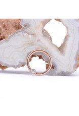BVLA 16g Fixed Bezel Seam Rings with 2mm CZ in 14k Rose Gold
