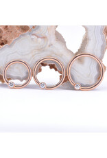 BVLA 16g Fixed Bezel Seam Rings with 2mm CZ in 14k Rose Gold