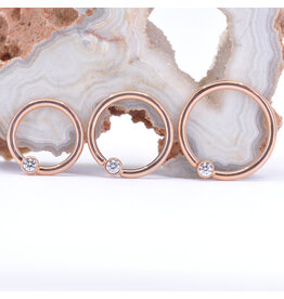 BVLA CZ Rose Gold 16g Fixed Bezel Seam Rings