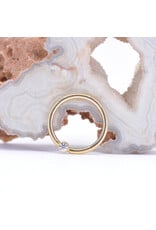 BVLA 16g Fixed Bezel Seam Rings with 2mm CZ in 14k Yellow Gold