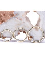 BVLA 16g Fixed Bezel Seam Rings with 2mm CZ in 14k Yellow Gold