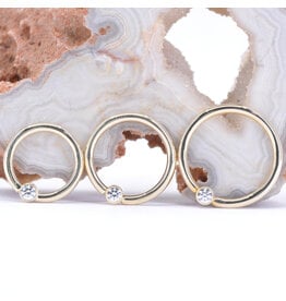 BVLA CZ Yellow Gold 16g Fixed Bezel Seam Rings