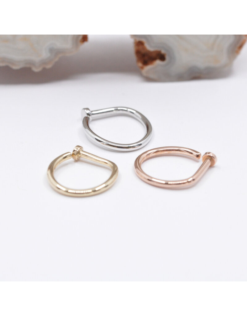BVLA 14k Gold 18g Nostril Snail with Polished Disc by BVLA!