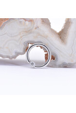 BVLA 16g Fixed Bezel Seam Rings with 2mm CZ in 14k White Gold